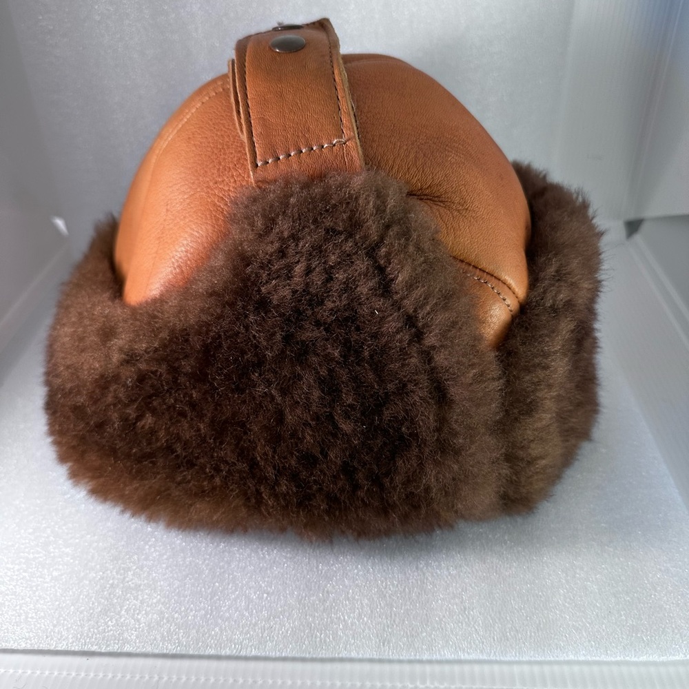 Brick - Genuine Leather /Fur Warm Weather Hat